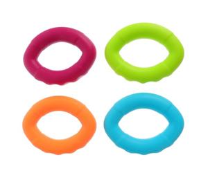 4pcs Silicone Hand Grip Ring for Finger Exercise, Portable Resistance | Oval Non Slip Surface, Compact Training Aid for Office Workers, Men and Women, Fitness Centre
