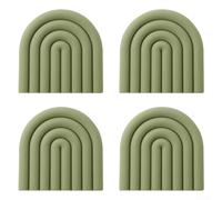 4pcs Silicone Heat Resistant Mats for Hot Pots and Pans Protect Kitchen and Dining Surfaces Multipurpose Trivets (olive green)