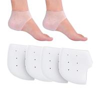 4Pcs Silicone Heel Protectors Soft Gel Heel Cushion Pads for Blister Prevention Comfortable Cups with Breathable Design Protectors for Plantar Fasciitis Relief Suitable for Men & Women