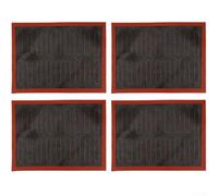 4Pcs Silicone Hollow Baking Mat, Non-Stick Perforated Pastry Sheet with Fiberglass Core for Macarons, Eclairs, Cookies and Bread, Reusable Oven Liner, Red/Black