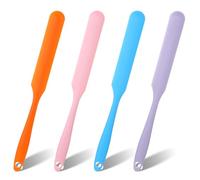 4PCS Silicone Jar Spatulas, 9.4Inch Cake Spatulas, Cream Spatula with Long Handle, 4 Color Scraper Tool for Kitchen, Non-Stick Baking Scrapers for Cooking, Mixing, Baking and Scraping