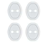 4Pcs Silicone Lock Accessories, Foldable Door Lock Cover Latch Protector, Anti-Collision Universal Car Accessories for Vehicles, Taxi, Car-Hailing (White)