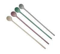 4Pcs Silicone Long Stirring Spoons, 9.9 Inch Reusable Drink Stirrers for Coffee, Cocktail, Tea, and Beverages Mixing Spoons for Home Bar and Kitchen