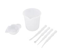 4Pcs Silicone Measuring Cups Non-Stick Mixing Pouring Cup for Jewelry Making Epoxy Resin Casting Molds for for Mold Kits Kit Hand Making Uv Charms Keychain Rings Ashtray
