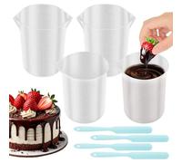 4Pcs Silicone Measuring Cups,Reusable Chocolate Melting Cup Set with 4 Scrapers,250ml & 350ml Heat Resistant Baking Tools for DIY Chocolate Butter Cream Mixing