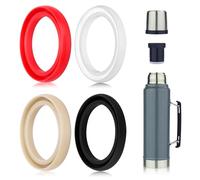 4pcs Silicone Replacement Gaskets for Stanley, Sealing O Ring for Thermos Flask Lid Seal Compatible with Stanley Classic 20oz 1.0 QT 1.5 QT 2 QT 2.5 QT Water Bottle Parts Accessories (4 Colors)