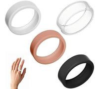 4pcs Silicone Ring Protector,Silicone Ring Protective Cover,Ring Protector Gym,Wedding R/ing Pro/tector,R/ing Covers for Fingers, Anti Knock,Fall and Scratch, Flexible Soft Protective Cover,M