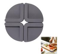 4pcs Silicone Rubber Cutting Chopping Board Feet, Shock-Absorbent Removable Reusable Anti-Slip Cutting Board Stabilizer Pads Mat for Kitchen Countertop Surface Protection Housewarming Gift(Grey)