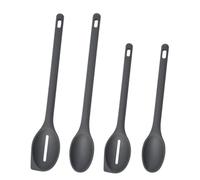 4Pcs Silicone Serving Spoon Set with Slotted Spoons, Heatresistant Nylon Handle for Cooking, Baking, Mixing and Salad