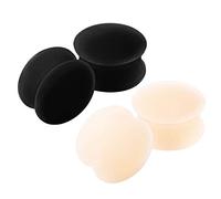 4pcs Silicone Skin Double Flared Saddle Black Ear Stretcher Plugs Flesh Earring Lobe Gauge Piercing Jewellery Choose Sizes, Silicone