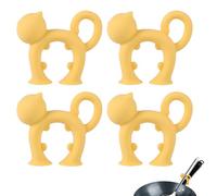 4pcs Silicone Spatula Holder, Cat Shaped Cooking Pot Clip Spoon Holder Rack Cute Heat Resistant Utensil Rest Kitchen Gadget for Kitchenware Support Accessories Pot Boil Over Spill Stopper