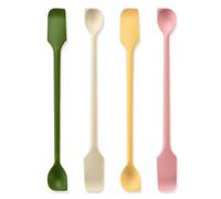 4PCS Silicone Spatula Set - Dual-Sided,Mini Spatula, Heat Resistant, Non-Stick Scrapers for Baking & Cooking - Mini Flexible Tools for Mixing, Jars, Cake Decorating - Colorful Kitchen Utensils