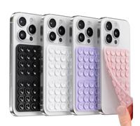 4PCS Silicone Suction Cup Phone Case Mount Double Sided - Klearlook Silicon Sticky Phone Grip Higher Suction Power,Hands-Free Smartphone Accessories Holder, Black&White&Lavender&Light Pink