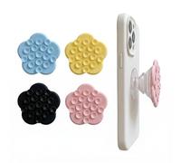 4PCS Silicone Suction Cup Phone Case Mount, Silicon Sticky Phone Grip with Higher Suction Power, Multipurpose Phone Suction Pad for All Cellphones, Mobile Phone holders for Selfies and Videos (flower)