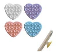 4PCS Silicone Suction Cup Phone Case Mount, Silicon Sticky Phone Grip with Higher Suction Power, Multipurpose Phone Suction Pad for All Cellphones, Mobile Phone holders for Selfies and Videos (love)