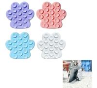 4PCS Silicone Suction Cup Phone Case Mount, Silicon Sticky Phone Grip with Higher Suction Power, Multipurpose Phone Suction Pad for All Cellphones, Mobile Phone holders for Selfies and Videos (cat)
