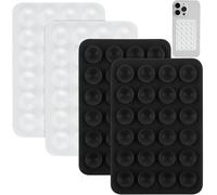 4Pcs Silicone Suction Phone Case Mount, Hands-Free Sticky Cell Phone Grip Silicone Phone Sticky Grip for Selfies and Tiktok Videos Compatible with iPhone and Android Cases (White Black)