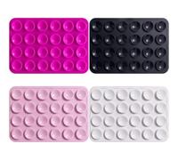 4Pcs Silicone Suction Phone Case Mount, Non Slip Suction Cup Phone Mount, Hands Free Sticky Cell Phones Grip, Black White Pink Rose red, Mirror Shower Phones Holder, for Videos and Selfies