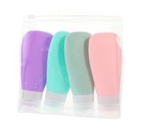 4pcs Silicone Travel Bottles 90ml Refillable Toiletry Kit for Travel | Easy Filling, Supple Squeeze Design, Safe Use, Makeup Dispensing, Simple Generous Adorable Style, 90ml Capacity
