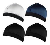 4PCS Silk Durag for Men - Elastic Edge Milk Silk Durag with Crown Compression, Breathable Wave Cap for Parties, Family Gatherings