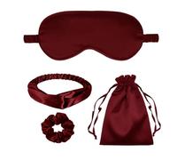 4Pcs Silk Sleep Masks Satin Eye Mask Silky Eyes Cover Blindfold Eyeshade Headband Scrunchies Pouch Bags Bridesmaid Gifts