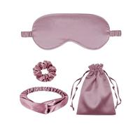 4Pcs Silk Sleep Masks Satin Eye Mask Silky Eyes Cover Blindfold Eyeshade Headband Scrunchies Pouch Bags Bridesmaid Gifts