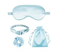 4Pcs Silk Sleep Masks Satin Eye Mask Silky Eyes Cover Blindfold Eyeshade Headband Scrunchies Pouch Bags Bridesmaid Gifts