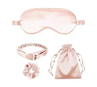 4Pcs Silk Sleep Masks Satin Eye Mask Silky Eyes Cover Blindfold Eyeshade Headband Scrunchies Pouch Bags Bridesmaid Gifts