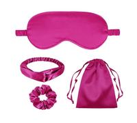 4Pcs Silk Sleep Masks Satin Eye Mask Silky Eyes Cover Blindfold Eyeshade Headband Scrunchies Pouch Bags Bridesmaid Gifts