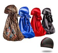 ForceWave Men's Durag 棒球帽, Tiger Blue Black Red, M