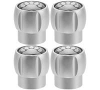 4pcs Silver Aluminum Alloy Tire Valve Caps with Bear Claw Design | Universal Fit for Family Cars and Motorcycles, Protects Stems from Contaminants, Set of Four