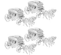 4pcs Silver Carriage Candy Boxes Decorative Gift Boxes for Party | , Elegant Chic Carriage Shape, Arts and Crafts Home Decoration, Can Fill Candies