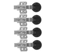 4pcs Silver Glass Cabinet Hinge with Hydraulic Damping for Doors | Cold Rolled Steel, Corrosion and Tarnish Resistance, Polished Finish, for Bathroom Glass Wardrobe Doors and Displays