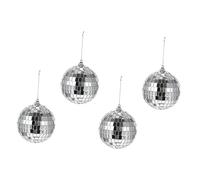 4pcs Silver Glass Mirror Balls Ornament for Dance Floors