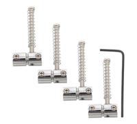 4pcs Silver Metal Adjustable Electric Bass Bridge Saddle for Practice | Fine Height Adjustment, Firm Mounting Condition, Minimizes Unwanted Resonance, Regular Rehearsal Use