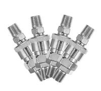 4pcs Silver Metal Quick Pneumatic Connector 1/4 Inch Thread