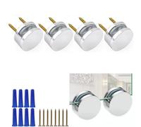 4PCS Silver Mirror Fixings Mirror Clips, 3-5mm Upgraded Frameless Mirror Mounting Adjustable Mirror Holder Clips Mirror Brackets Dual-Screw Fixing Mirror Hanging Hardware for Bathroom, Hotel,Salon