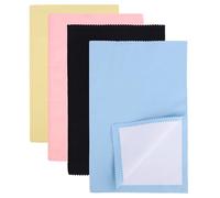 4pcs Silver Polishing Cloths, 6.3x9.8in Large Soft Jewelry Cleaning Cloth Reusable Jewelry Polishing Cloth for Gold Silver Platinum (4 Colors)