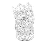 4pcs Silver Queen Crown Cake Topper Hollow Iron Reusable Dessert Decor | French Romantic Style, Easy Assembly and Removal, for Cakes, Cupcakes, Showers, Home Decoration