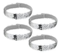 4PCS Silver Sequin Headband, Disco Accessories for Women, 80s Disco Ball Glitter Hair Bands, Elastic Stretch Party Favors for Teen Girls, Dance Sparkly Headbands