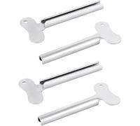4Pcs Silvery Metal Tube Squeezer Keys, Toothpaste Metal Hair Dye Color Key Roller Dispenser Tool Durable Processing,Toothpaste and Hair Color Dispenser Tool, Daily Living Tube Squeezing Aids