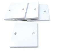 4Pcs Single Blanking Plate Cover for Electrical Sockets Back Box White Finish, With Screws (86mm x 86mm)