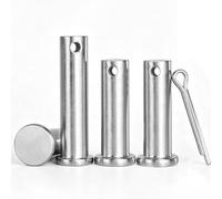 4Pcs Single Hole Clevis Pins M8 Flat Head Pin T Shape Round Pin for Hitch Pin Lock Systems(M8x16mm)