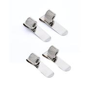 4Pcs Single Hole Metal Pen Holder Clips Spring Pen Holder Notebook Pen Clips Stainless Steel Pocket Pen Holder for Doctor Nurse Office Staff Durable Useful and Practical Design