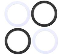 4Pcs Sink Plug Rubber Seal,Rubber O Rings,Universal Sink Basket Strainer Seals Gasket Washer Set Taps Replacement for Kitchen,Bath,Toile of Basin,Drain,Tap Black&White 110mm Sinks Plugs Sealing Kit