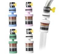 4Pcs Sink Water Filter 6 Layer Faucet Water Filter Universal Tap Water Filter Splash-Proof 360° Rotatable Kitchen Bathroom Water Filter for Sink Faucet