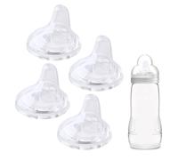 4Pcs Sippy Spouts Nipples Compatible with MAM Bottles, Soft Silicone Bottle Replacement Nipple Spout Nipples, BPA-Free, 6m+, Variable Flow