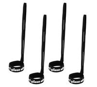 4pcs Ski Glove Straps, Polyester Ski Glove Leash Strong Elasticity Sport Glove Safety Strap Snowboard Glove Strap Ski Glove Handcuff with Pattern Ski Accessories for Hanging Glove(Black)