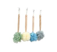 4Pcs Skin Body Brush Body Scrubber Long Handled Back Scrubber Bath sponges exfoliating Bath Sponge Shower Body Sponge Body Massage Brush Bath Sponge Scrub Headband one Log