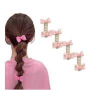 4PCS Sleepy Tie Spiral Hair Ties Bow Telephone Wire Elastic Hair Tie Twisted Hair Wire Pony Hairwire,Phone Cord Hair Bands for Women